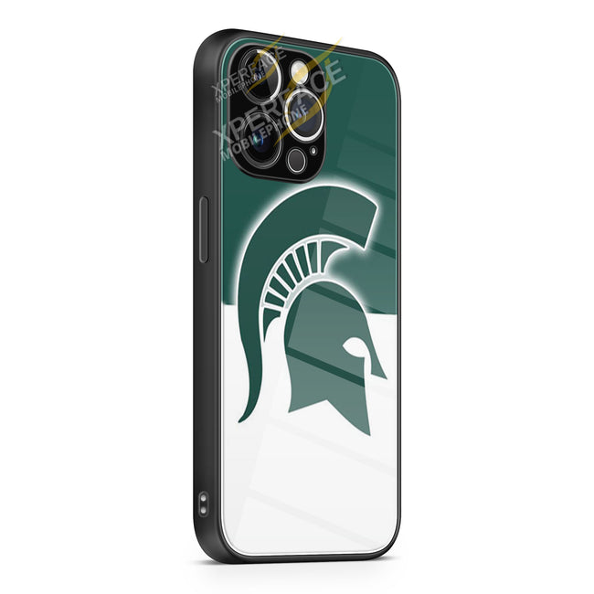 Michigan State Helm Logo iPhone 15 | iPhone 15 Plus | iPhone 15 Pro | iPhone 15 Pro Max Glass Case cover