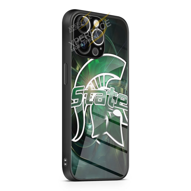 MICHIGAN STATE SPARTANS Football University iPhone 15 | iPhone 15 Plus | iPhone 15 Pro | iPhone 15 Pro Max Glass Case cover