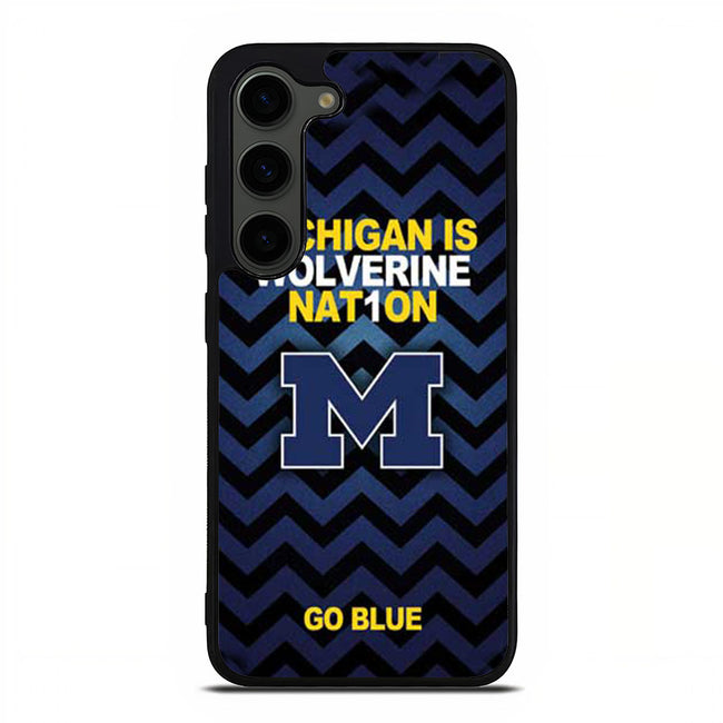 Michigan Wolverines logo stripes go blue Samsung Galaxy S23 Plus | Samsung Galaxy S24 Plus case cover