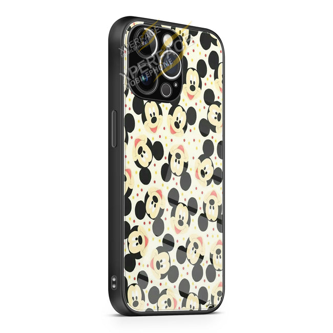 mickey mouse disney pattern iPhone 15 | iPhone 15 Plus | iPhone 15 Pro | iPhone 15 Pro Max Glass Case cover