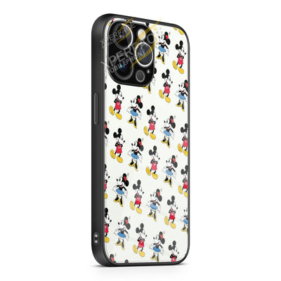 mickey mouse pattern iPhone 15 | iPhone 15 Plus | iPhone 15 Pro | iPhone 15 Pro Max Glass Case cover