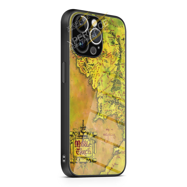 Middle Earth Map iPhone 15 | iPhone 15 Plus | iPhone 15 Pro | iPhone 15 Pro Max Glass Case cover