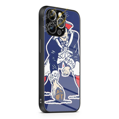 Ne Pats Logo Guy On Blue iPhone 15 | iPhone 15 Plus | iPhone 15 Pro | iPhone 15 Pro Max Glass Case cover