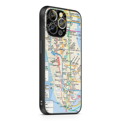 NYC subway map iPhone 15 | iPhone 15 Plus | iPhone 15 Pro | iPhone 15 Pro Max Glass Case cover