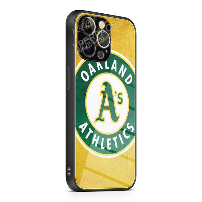 Oakland Athletics Logo iPhone 15 | iPhone 15 Plus | iPhone 15 Pro | iPhone 15 Pro Max Glass Case cover