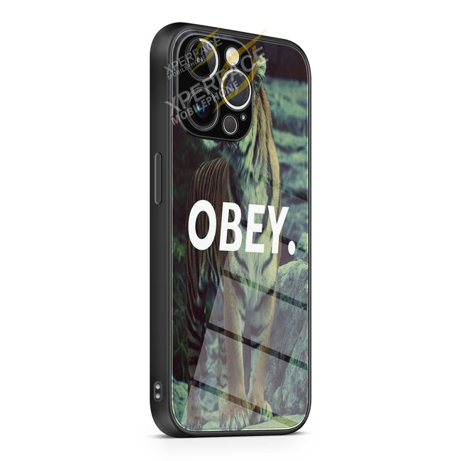 obey lion stone iPhone 15 | iPhone 15 Plus | iPhone 15 Pro | iPhone 15 Pro Max Glass Case cover