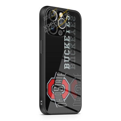 Ohio State Buckeyes Black iPhone 15 | iPhone 15 Plus | iPhone 15 Pro | iPhone 15 Pro Max Glass Case cover