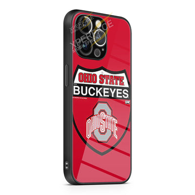 OHIO STATE BUCKEYES LOGO RED iPhone 15 | iPhone 15 Plus | iPhone 15 Pro | iPhone 15 Pro Max Glass Case cover