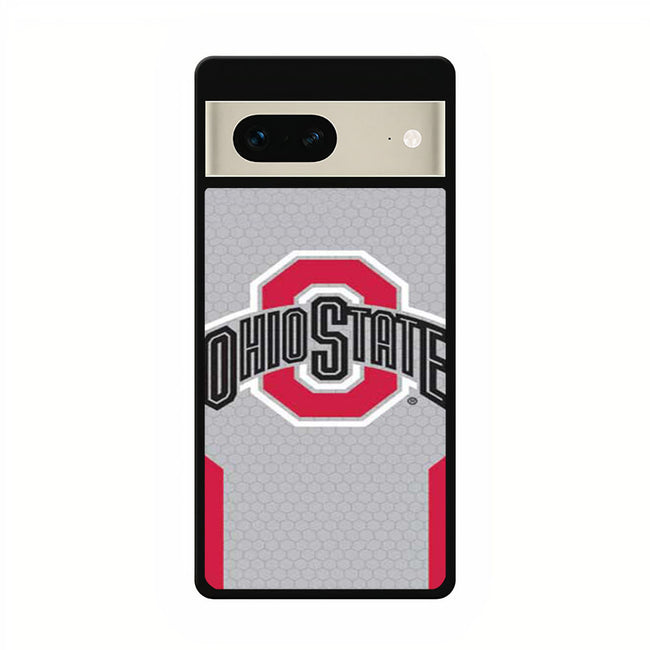 Ohio State logo honeycomb with red google pixel 7 case cover