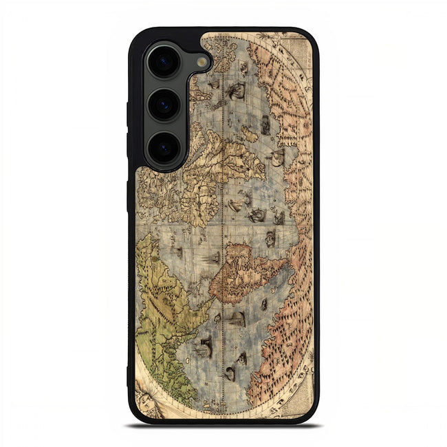 Old Retro World Map Samsung Galaxy S23 Plus | Samsung Galaxy S24 Plus case cover