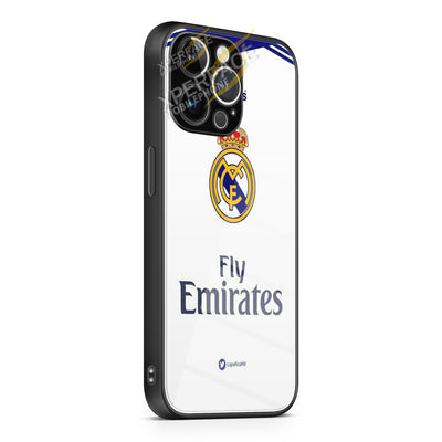 real madrid fly emirates jersey iPhone 15 | iPhone 15 Plus | iPhone 15 Pro | iPhone 15 Pro Max Glass Case cover