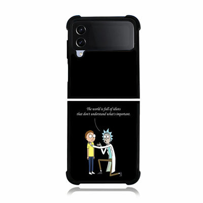 Rick and Morty Quote of idiot Samsung Galaxy Z Flip 4 5G Case