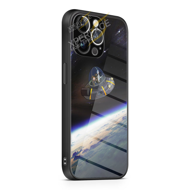 Rick and Morty Space adventure iPhone 15 | iPhone 15 Plus | iPhone 15 Pro | iPhone 15 Pro Max Glass Case cover