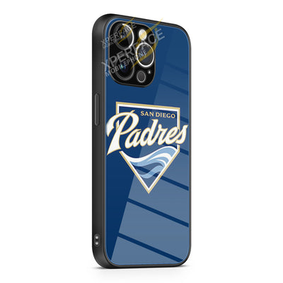 SANDIEGO PADRES BASEBALL LOGO BLUE iPhone 15 | iPhone 15 Plus | iPhone 15 Pro | iPhone 15 Pro Max Glass Case cover