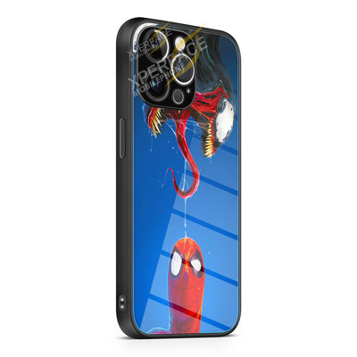 Spider Man And Venom iPhone 15 | iPhone 15 Plus | iPhone 15 Pro | iPhone 15 Pro Max Glass Case cover