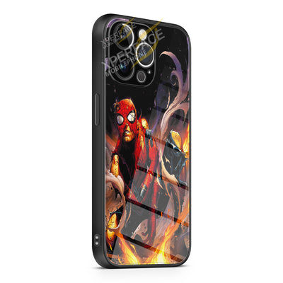 Spider Man Battle Damaged iPhone 15 | iPhone 15 Plus | iPhone 15 Pro | iPhone 15 Pro Max Glass Case cover