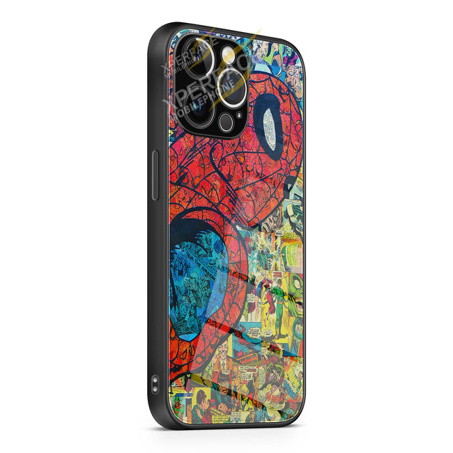 Spider Man Comic iPhone 15 | iPhone 15 Plus | iPhone 15 Pro | iPhone 15 Pro Max Glass Case cover