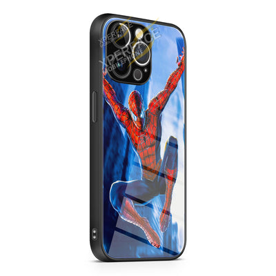 Spider Man Jump iPhone 15 | iPhone 15 Plus | iPhone 15 Pro | iPhone 15 Pro Max Glass Case cover