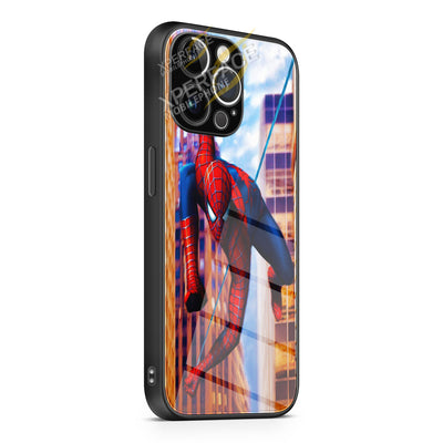 Spider Man Web Action iPhone 15 | iPhone 15 Plus | iPhone 15 Pro | iPhone 15 Pro Max Glass Case cover