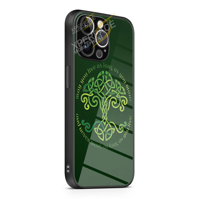 St Patricks Day Quotes green iPhone 15 | iPhone 15 Plus | iPhone 15 Pro | iPhone 15 Pro Max Glass Case cover