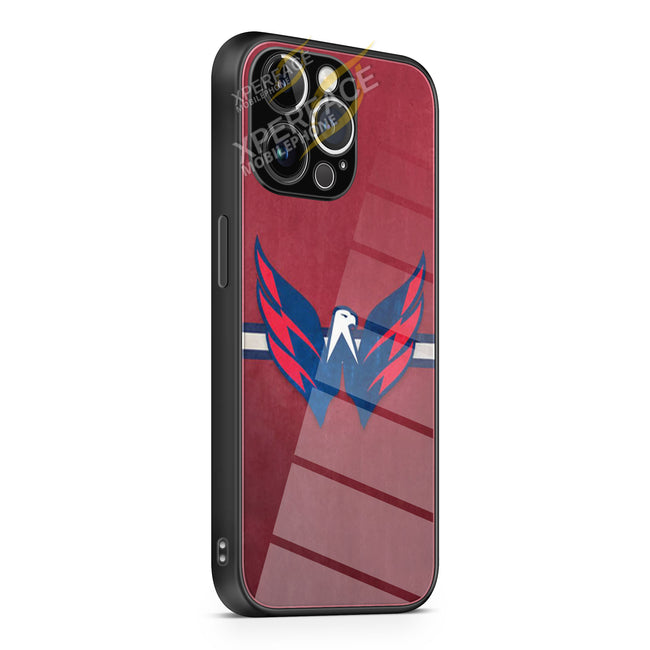 Washington Capitals Stripe iPhone 15 | iPhone 15 Plus | iPhone 15 Pro | iPhone 15 Pro Max Glass Case cover