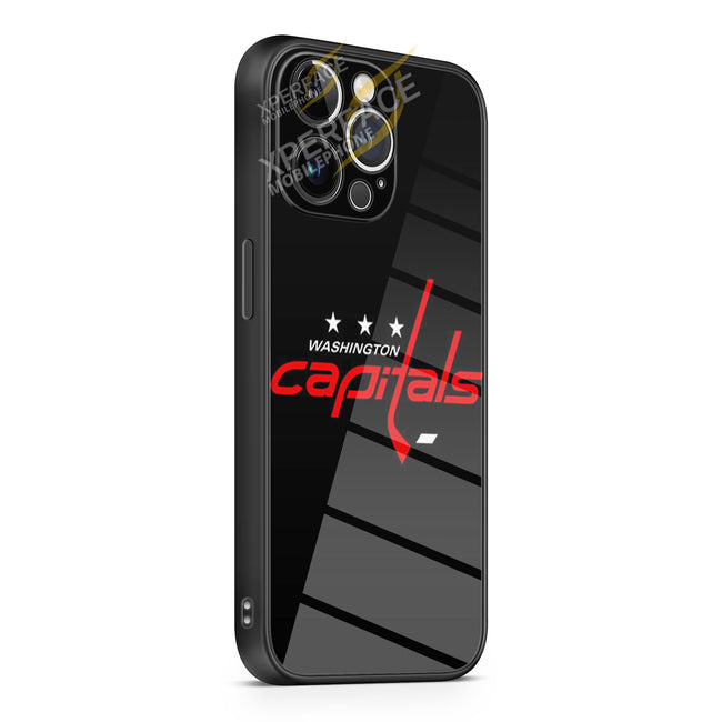 Washington Capitals Text iPhone 15 | iPhone 15 Plus | iPhone 15 Pro | iPhone 15 Pro Max Glass Case cover