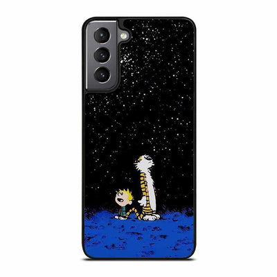 Calvin and hobbes looking the star Samsung Galaxy S21 Plus Case - XPERFACE