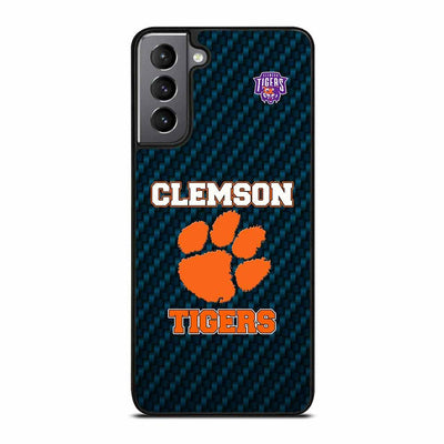 Clemson Tigers Blue Carbon Samsung Galaxy S21 Case - XPERFACE